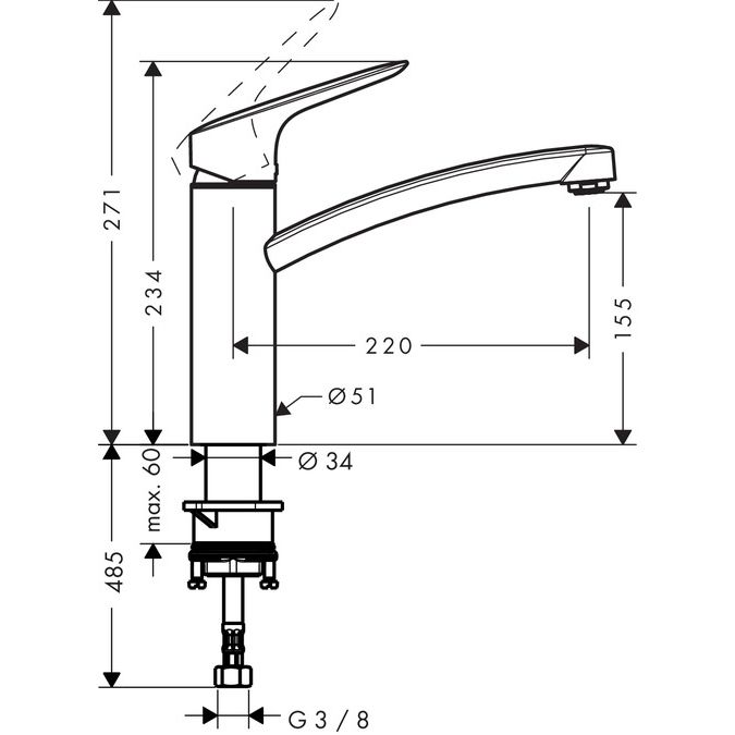 Köksblandare Hansgrohe Logis 160