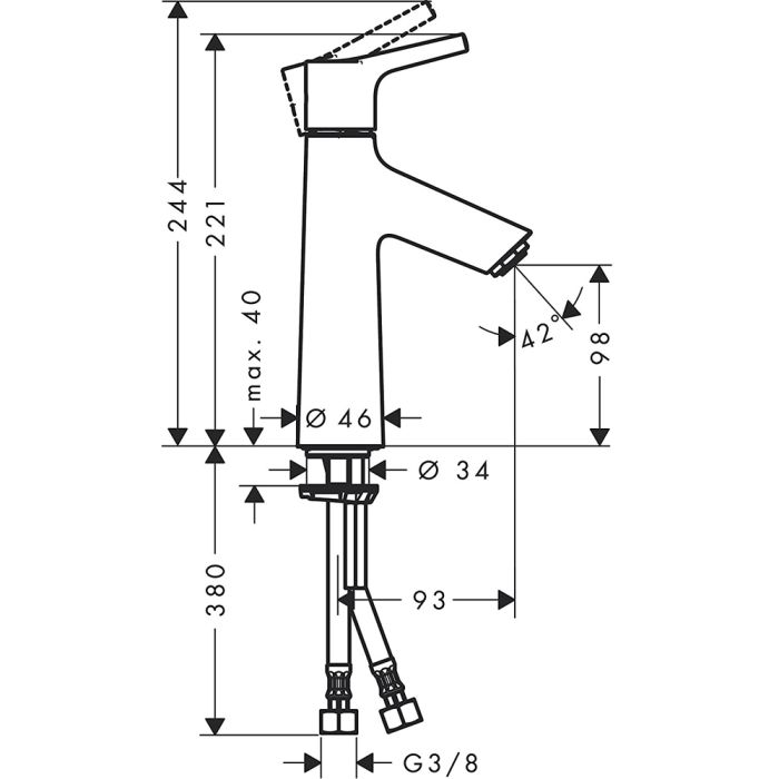 Tvättställsblandare Hansgrohe Talis S 100 med bottenventil