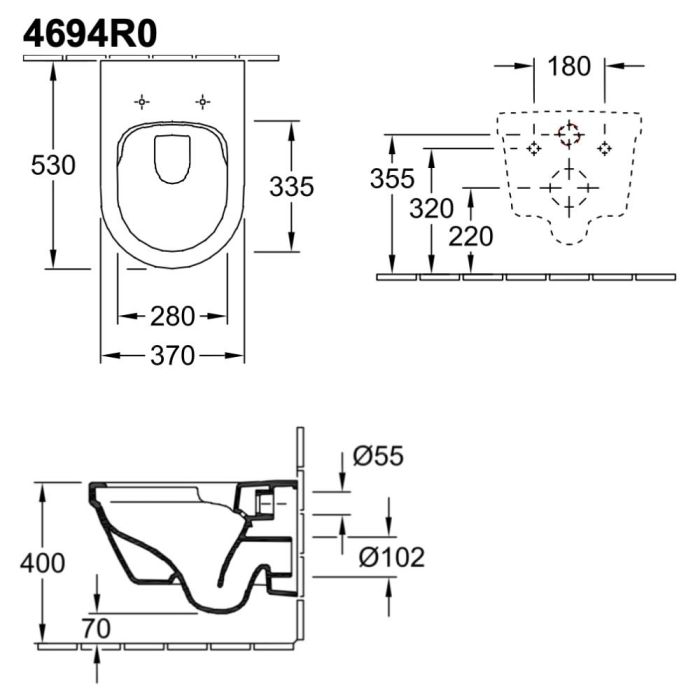 Vägghängd toalettstol Villeroy & Boch Architectura CombiPack 4694HR01