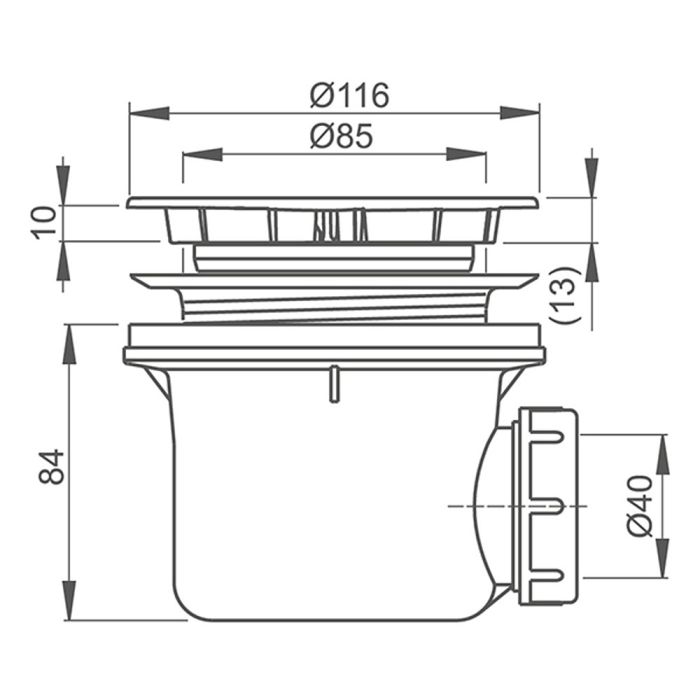 Duschkar Roth Flat Kvadro-Long