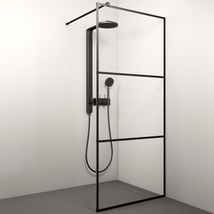 Duschvägg Stikla Kaira Black Deep-2