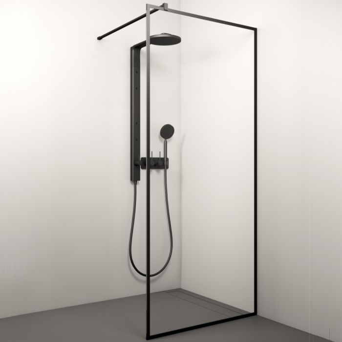 Duschvägg Stikla Kaira Black Deep-1