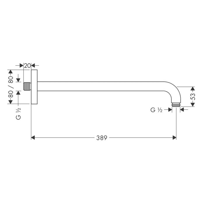 Duschrör Hansgrohe E 38,9 cm