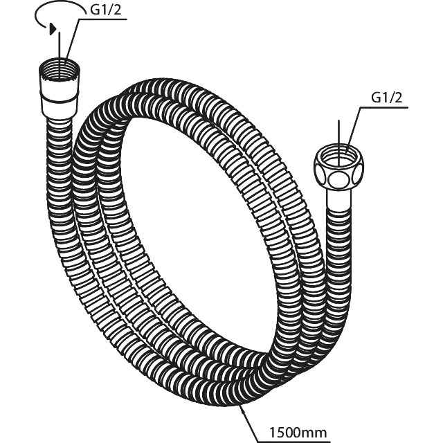 Duschslang Damixa mattsvart 150 cm