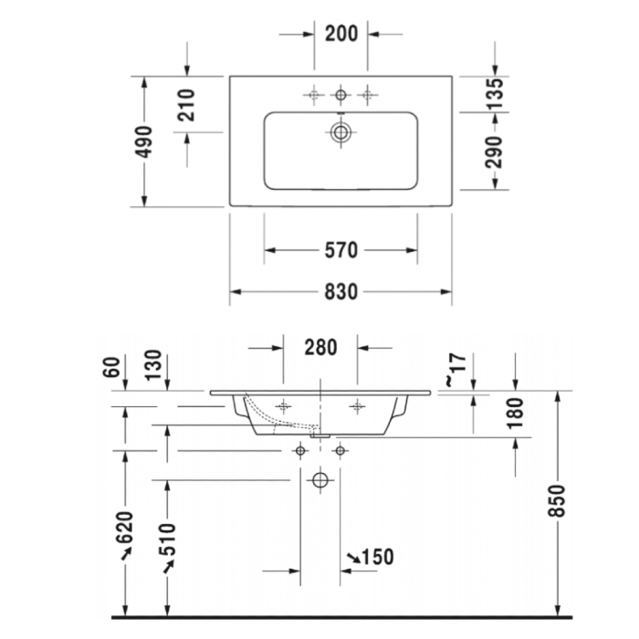 Möbelset Duravit XBase XB6031 Graphite matt + ME by Starck 233683