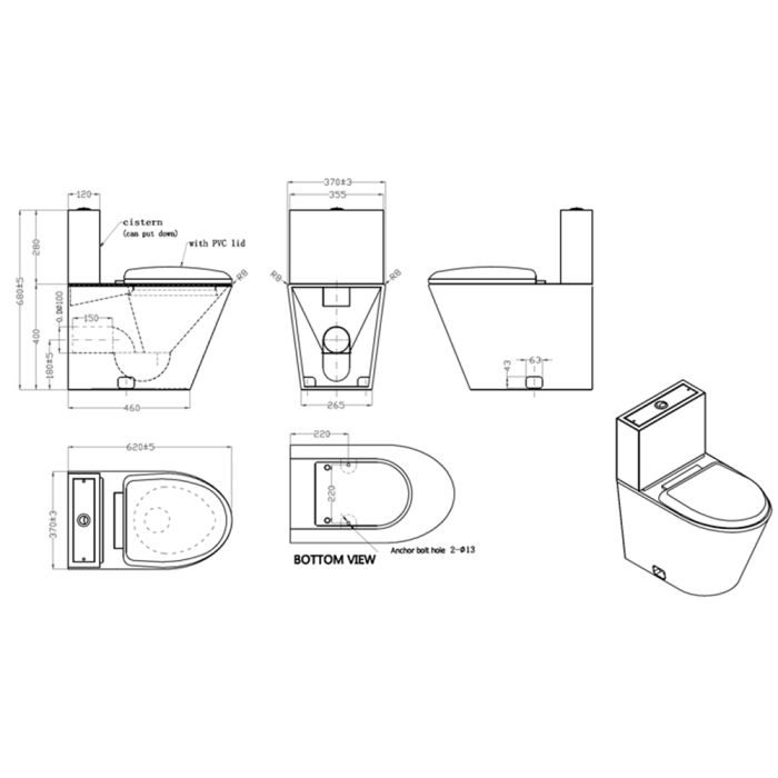Rostfri WC-pott Faneco satin