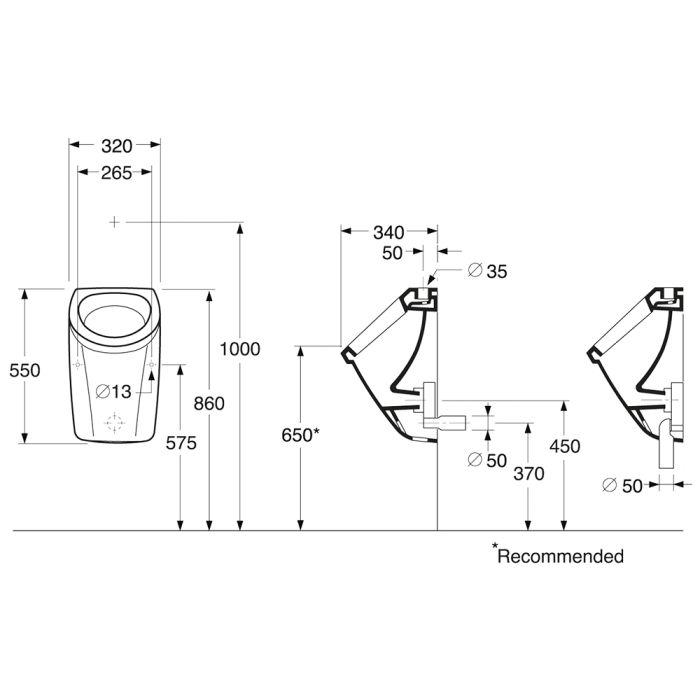 Urinal Gustavsberg Saval 7G50