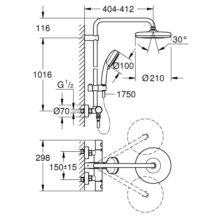 Duschset Grohe Tempesta Cosmopolitan System 210
