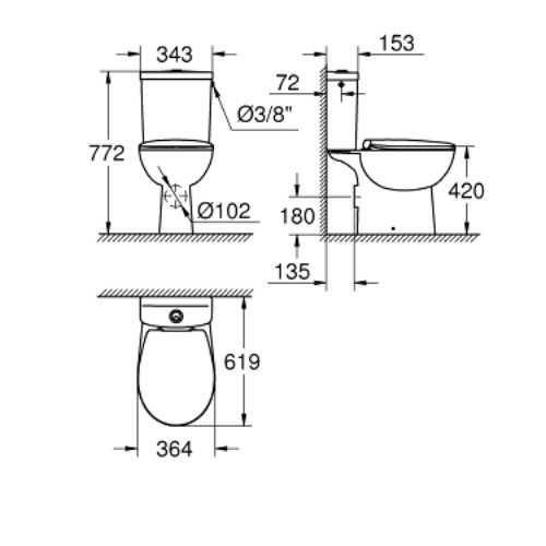 Toalettstol Grohe Bau Ceramic