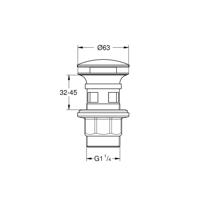 Bottenventil Grohe krom
