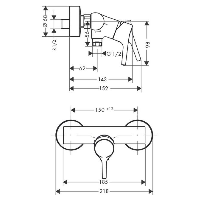 Duschblandare Hansgrohe Talis S krom
