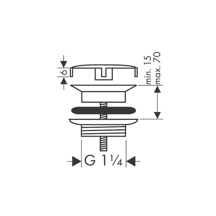 Bottenventil Hansgrohe krom