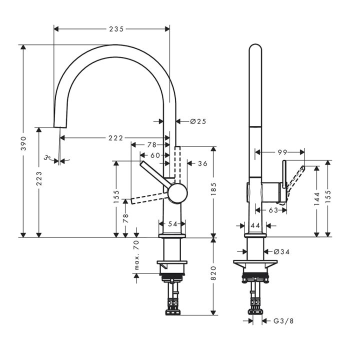 Köksblandare Hansgrohe Talis M54 220 krom