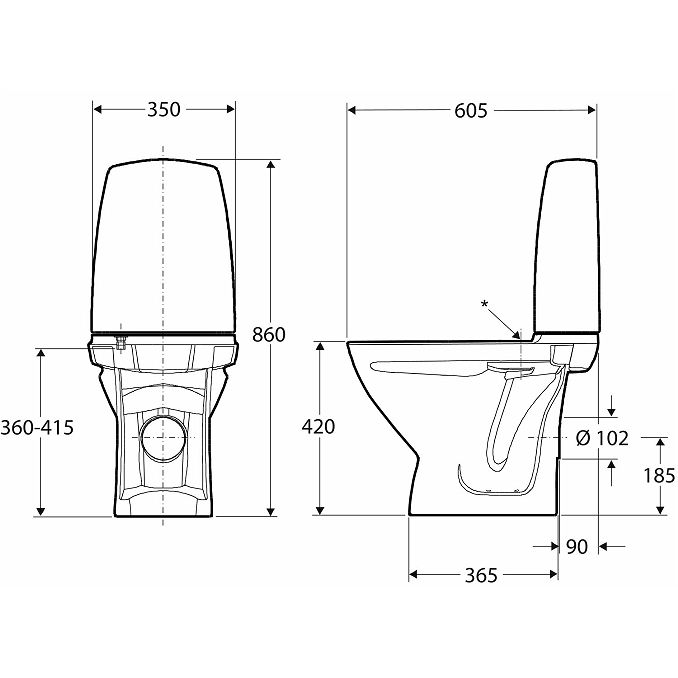 Toalettstol Ifö Spira 6262 rimfree