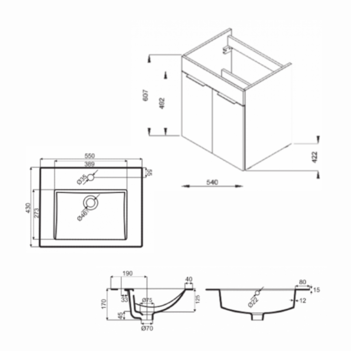 Möbelset Jika Cube H453612 vit