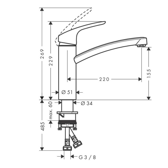 Köksblandare Hansgrohe Focus M41 160 rostfri stål