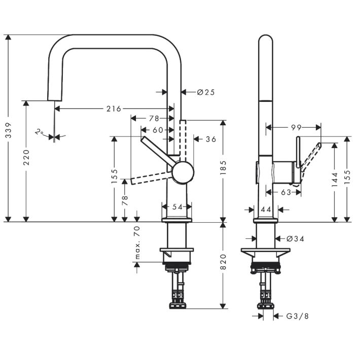 Köksblandare Hansgrohe Talis M54 U 220
