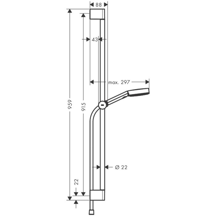 Handduschset Hansgrohe Pulsify Select S 105 3jet Relaxation 90 cm mattsvart