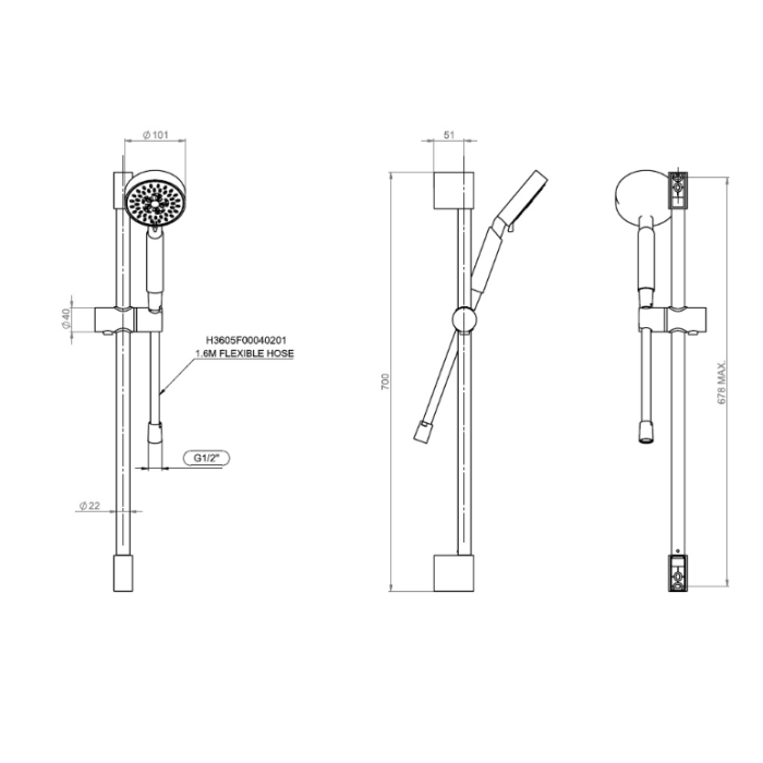 Handduschset Laufen LUA E 3605F
