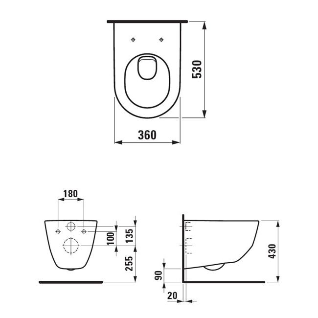 Vägghängd toalettstol Laufen Pro 866953