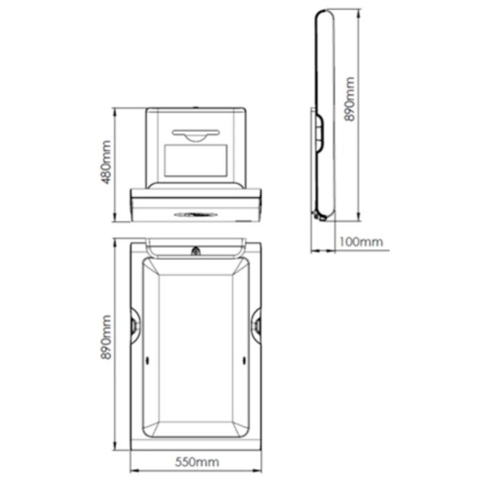 Skötbord Mediclinics BabyMedi® vertikal CP0016V-I vit