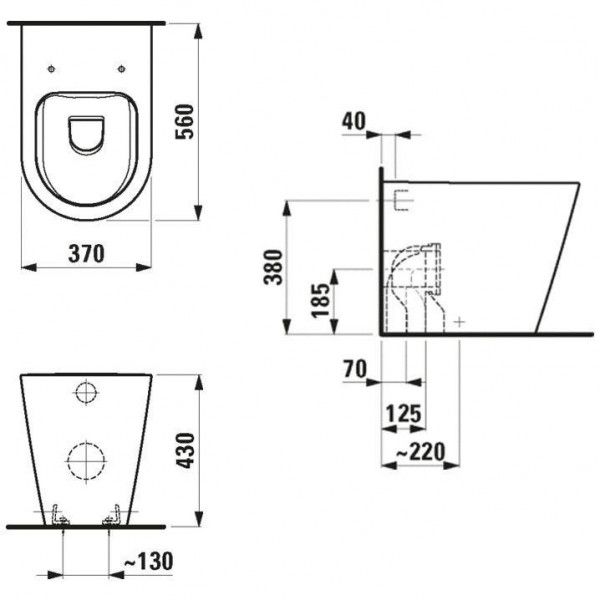 Golvstående toalettstol Laufen Kartell Rimless 823336