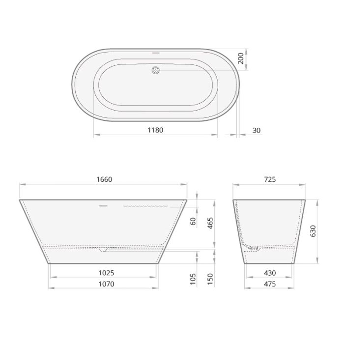 Badkar i sten PAA Deco Nudo Graphite