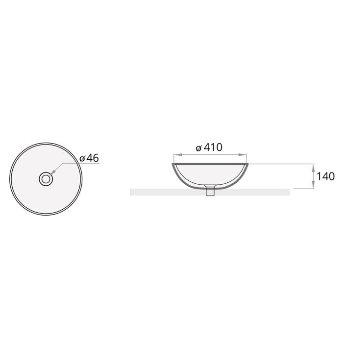Tvättställ PAA Round On Graphite