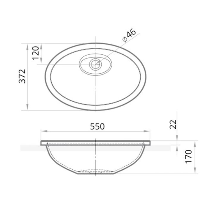 Tvättställ PAA Ovo In Graphite