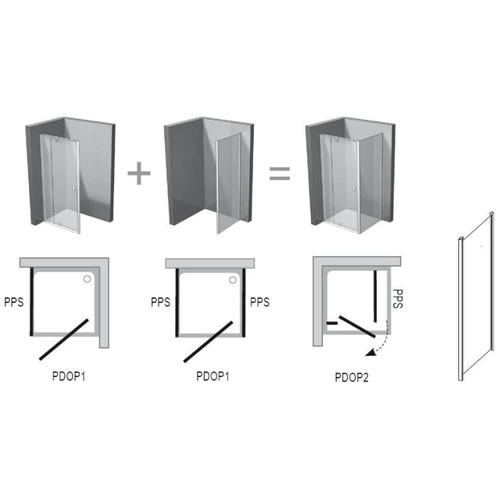 Duschhörna Ravak Pivot P2 svart