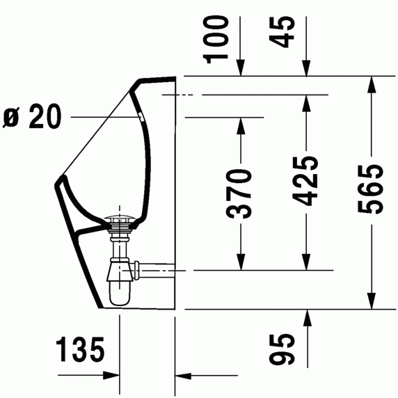 Urinal Duravit D-Code rimless 082830