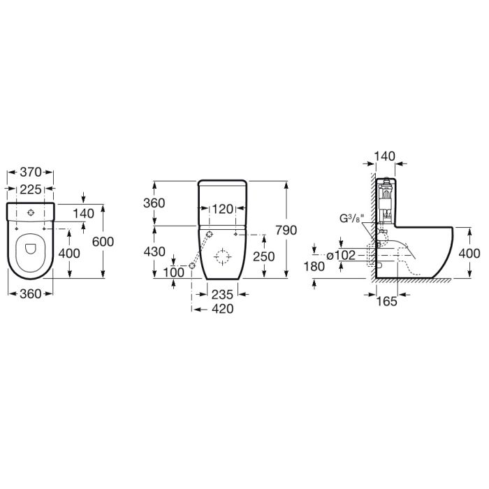 Toalettstol Roca Meridian Compact Rimless