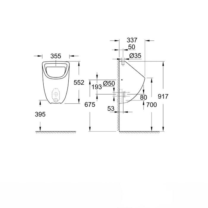 Urinal Grohe Bau Ceramic