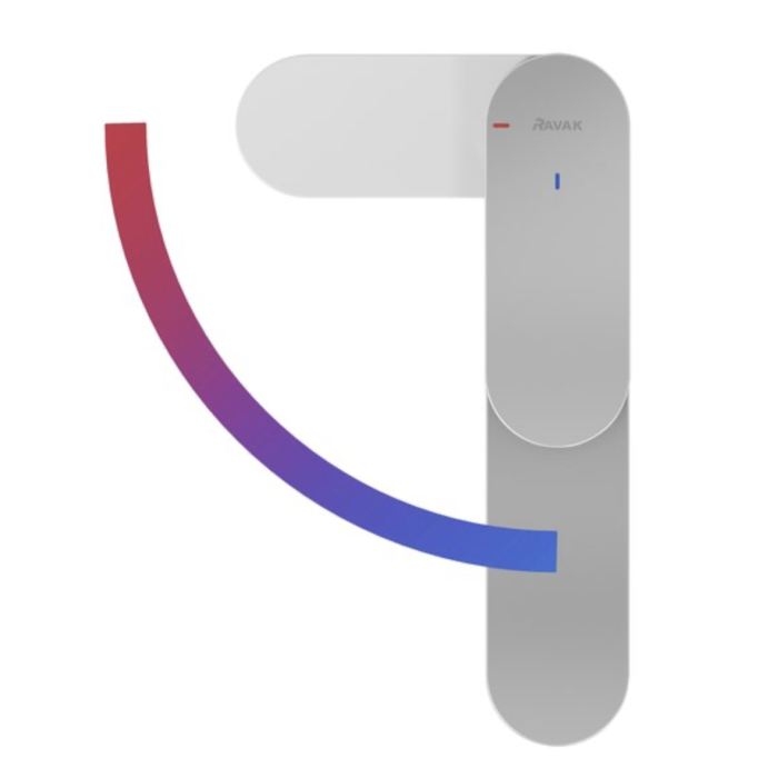 Tvättställsblandare Ravak Chrome II BeCool 0.14 äravoolukatteta svart