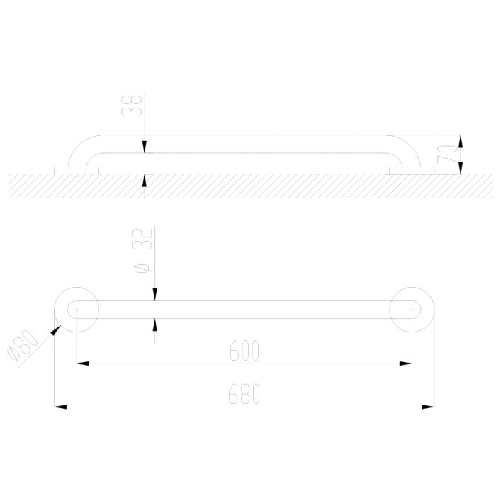 Stödhandtag Faneco 600 satin