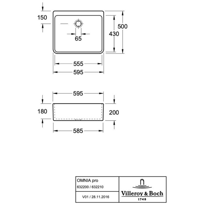 Tvättställ Villeroy & Boch O.Novo CeramicPlus 632200R1 - Outlet