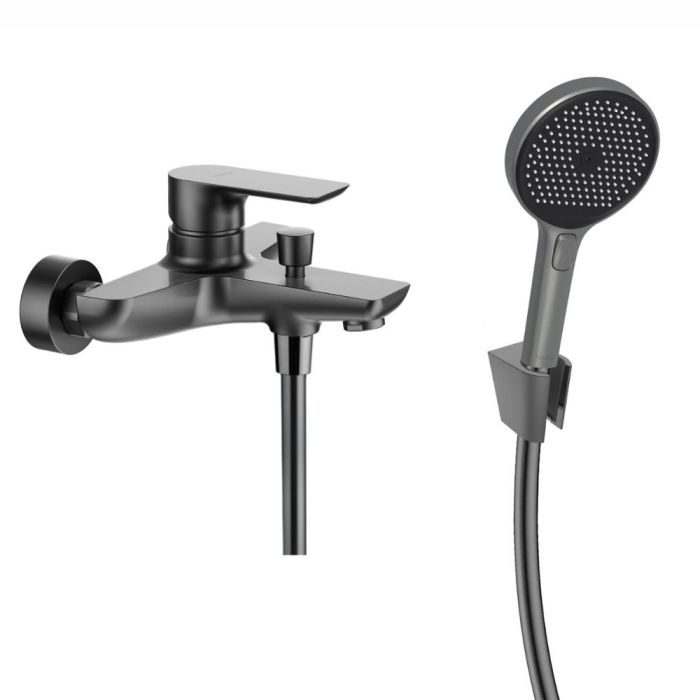 Badkarsblandare Kielle Vega med handdusch Gun Metal