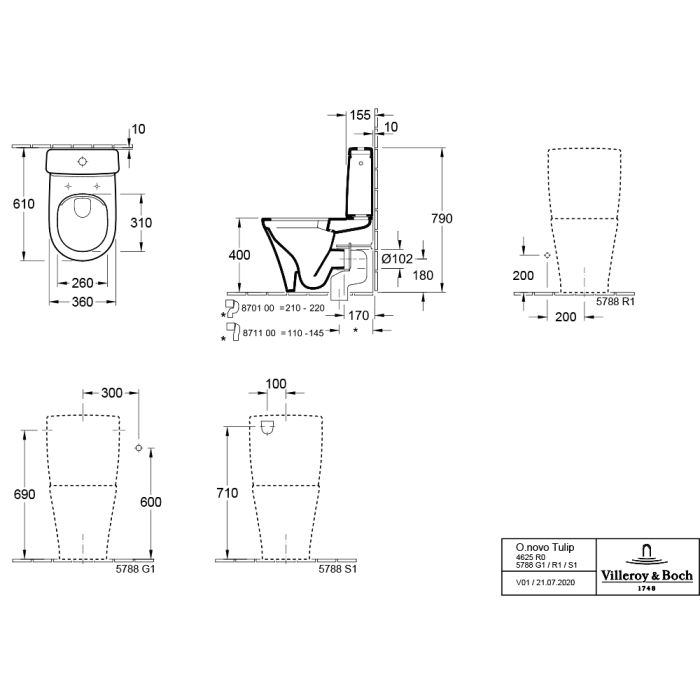 Toalettstol Villeroy & Boch O.novo 4625R001 Compact