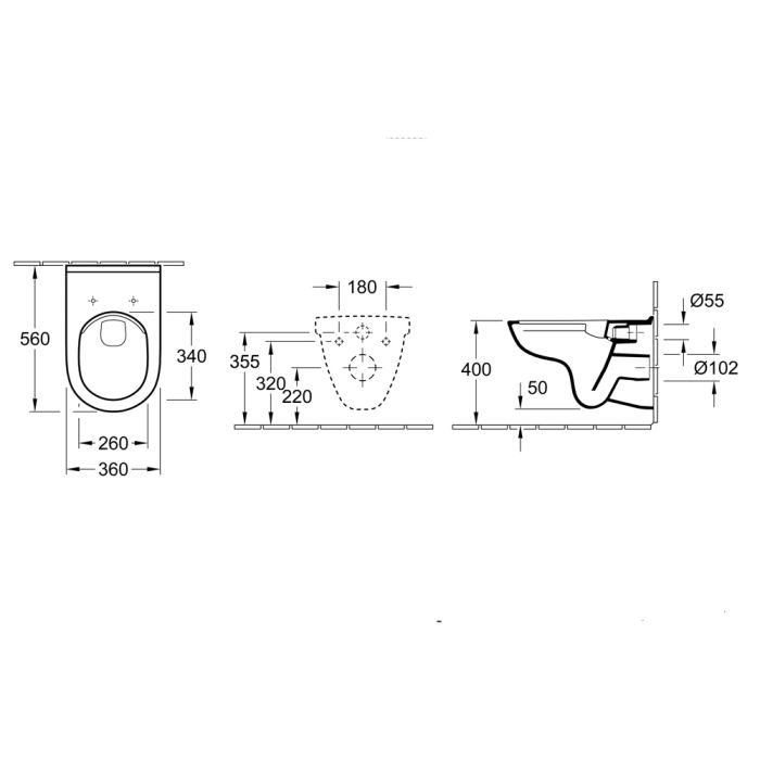 Vägghängd toalettstol Villeroy & Boch O.novo 5660HR01