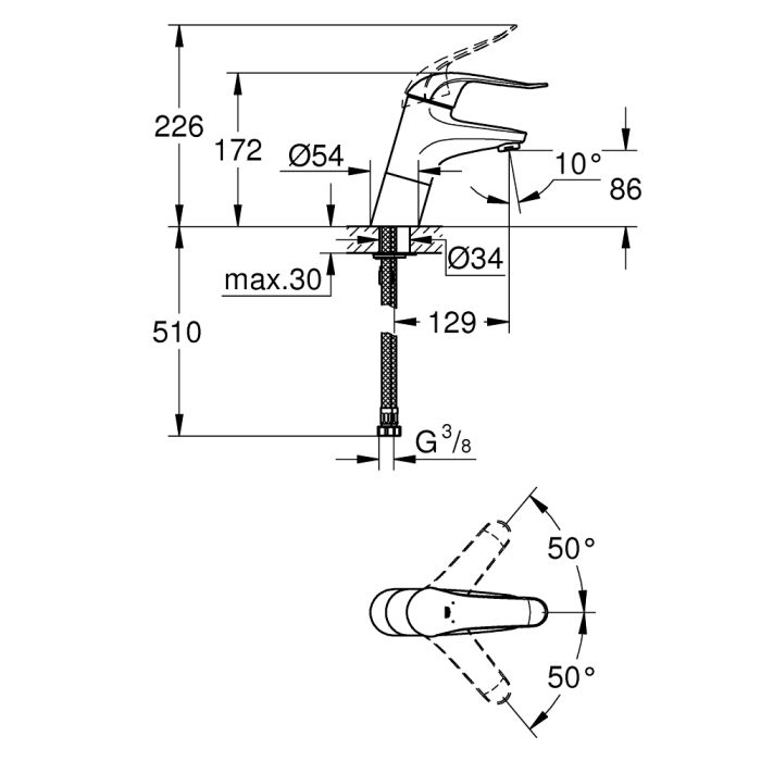 Tvättställsblandare Grohe Euroeco Special