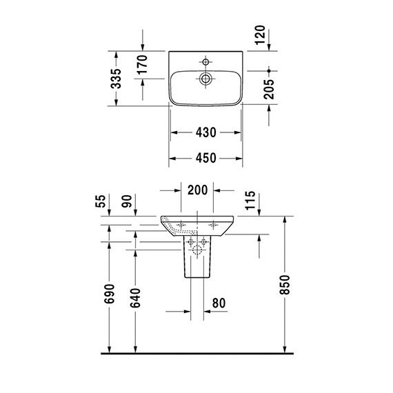 Tvättställ Duravit DuraStyle 070845