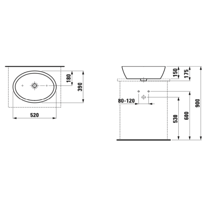 Tvättställ Laufen Pro 812964 mattsvart