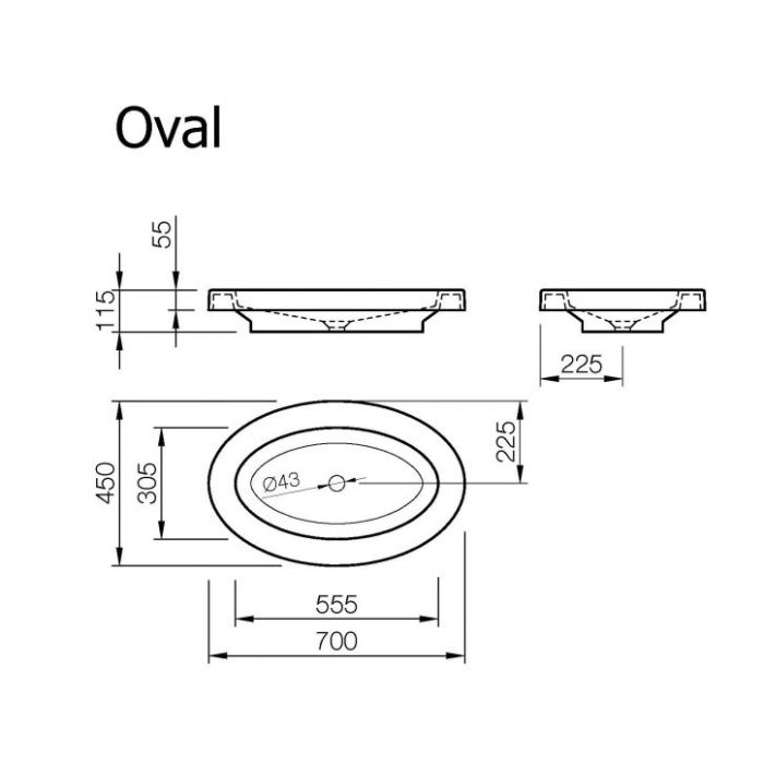 Tvättställ Vispool Oval