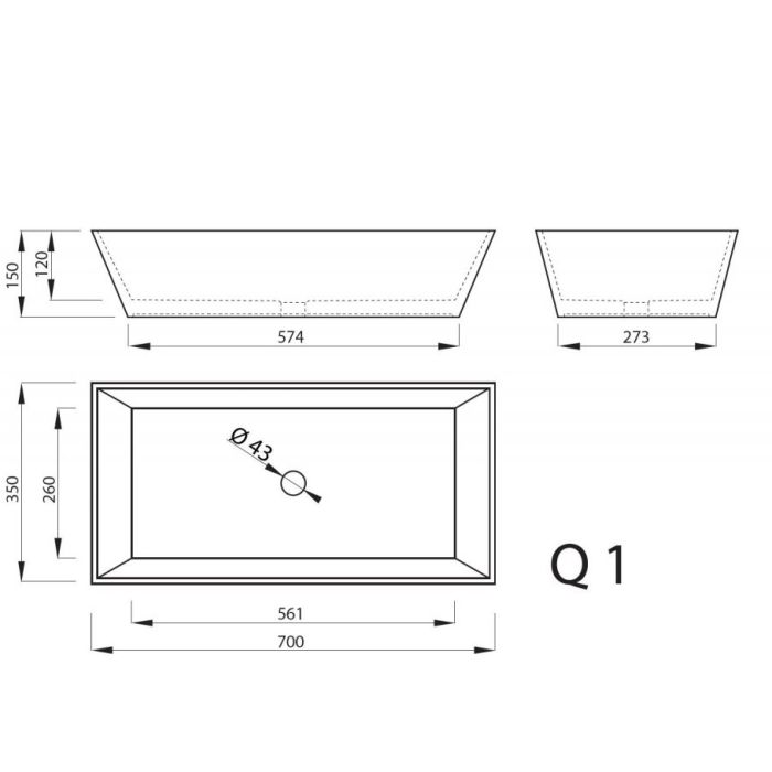 Tvättställ Vispool Q 1 - Outlet