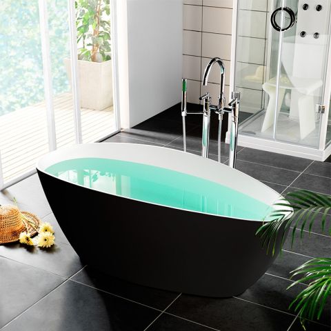 Badkar i sten Westerbergs Ellipse Black 157